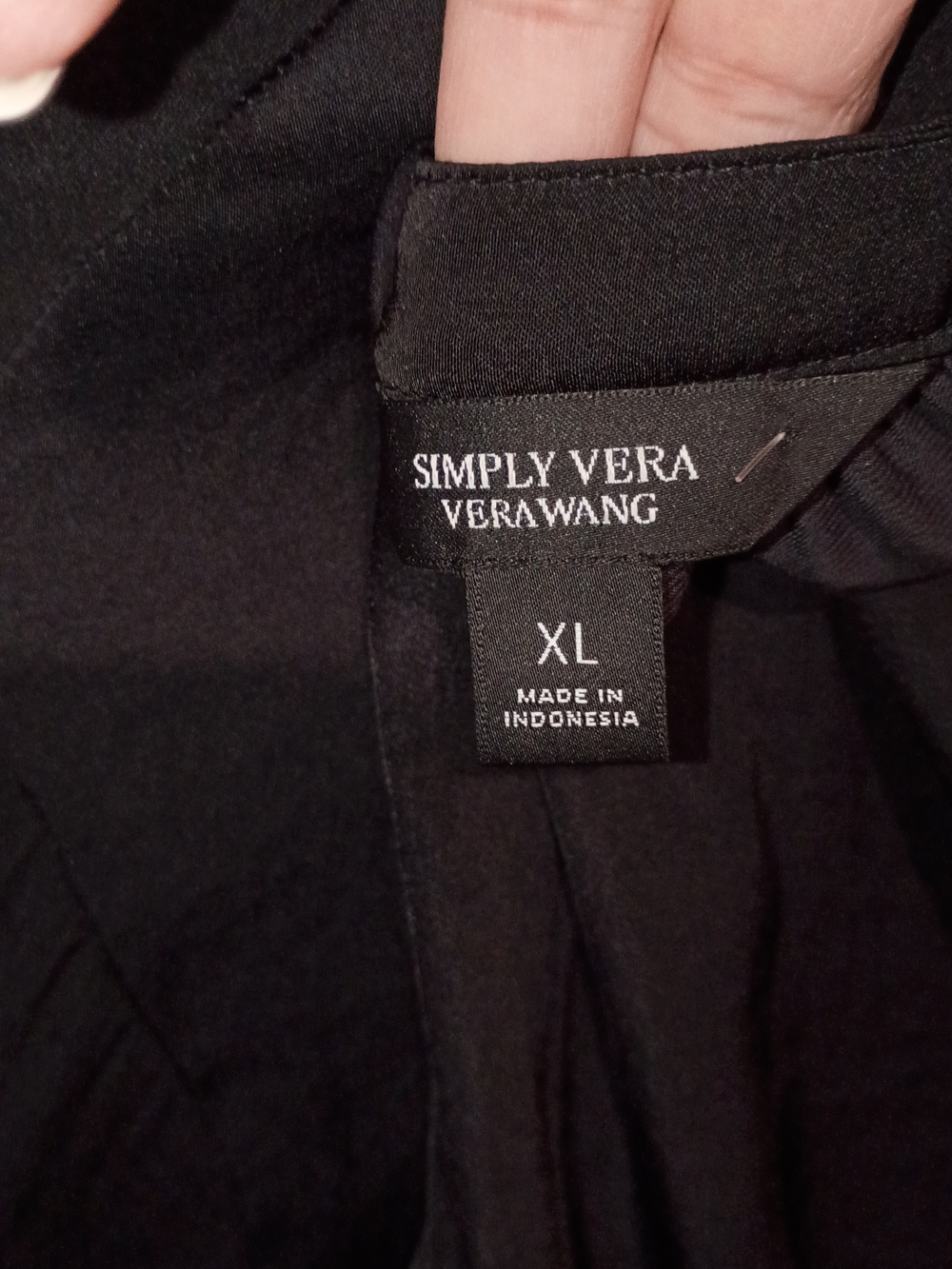 Simply Vera Vera Wang Black Split V-Neck Long Sleeve Blouse - Picture 5 of 9